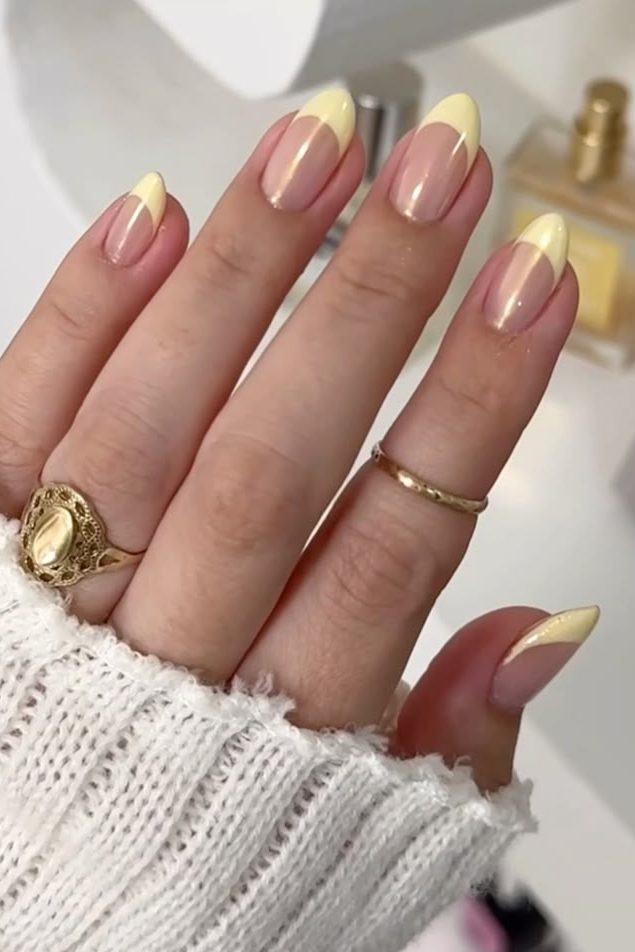 Yellow French Tip Nail Ideas