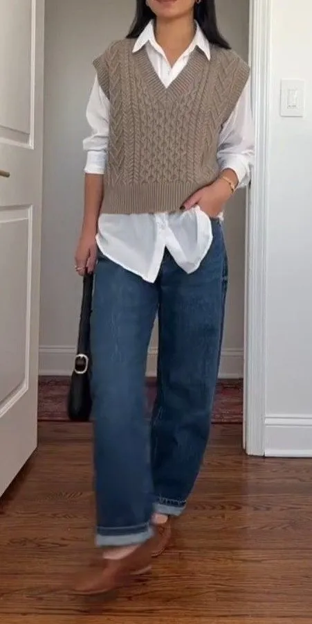 Sweater Over Button-Up Ideas