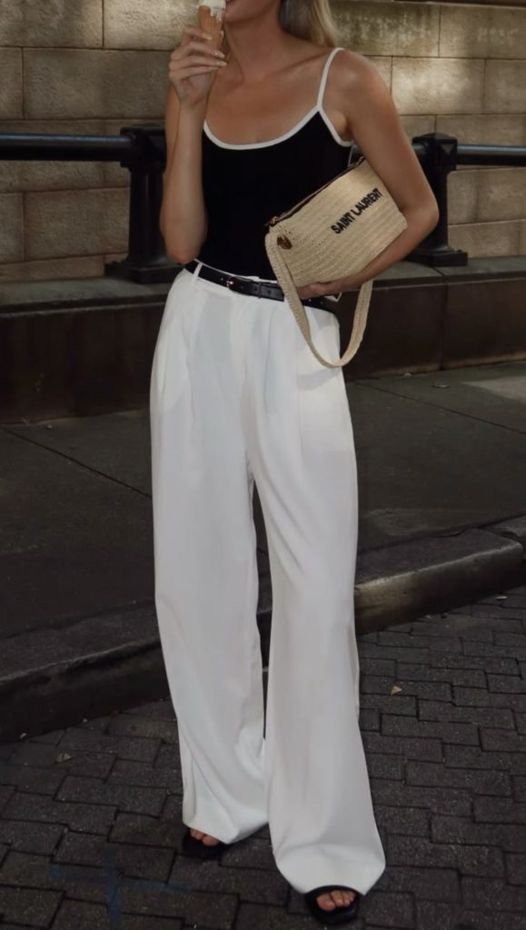 White Pants European Summer Outfit Ideas