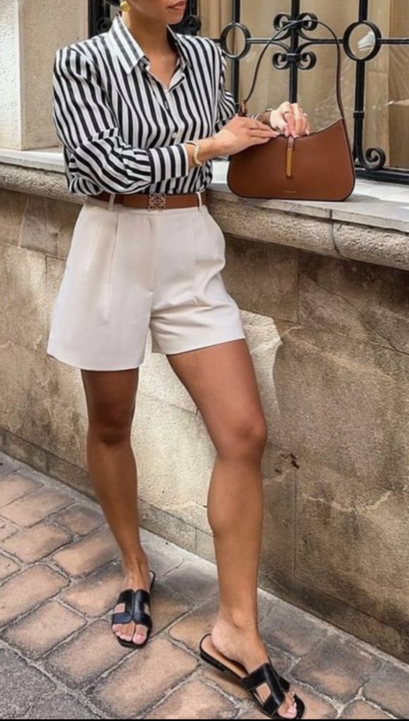 White Shorts European Summer Outfit Ideas