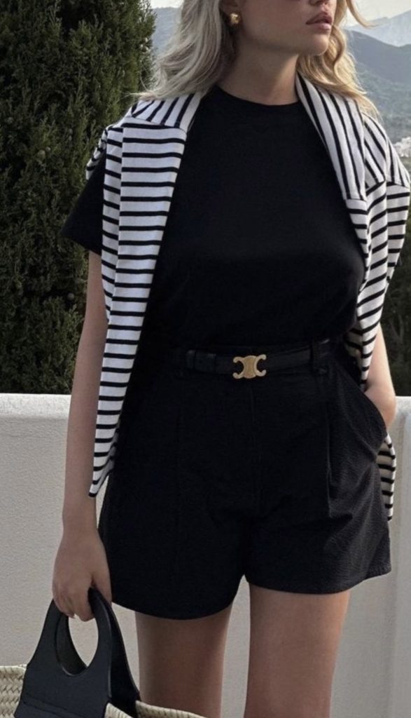 Chic Shorts Set Summer Airport Outfits