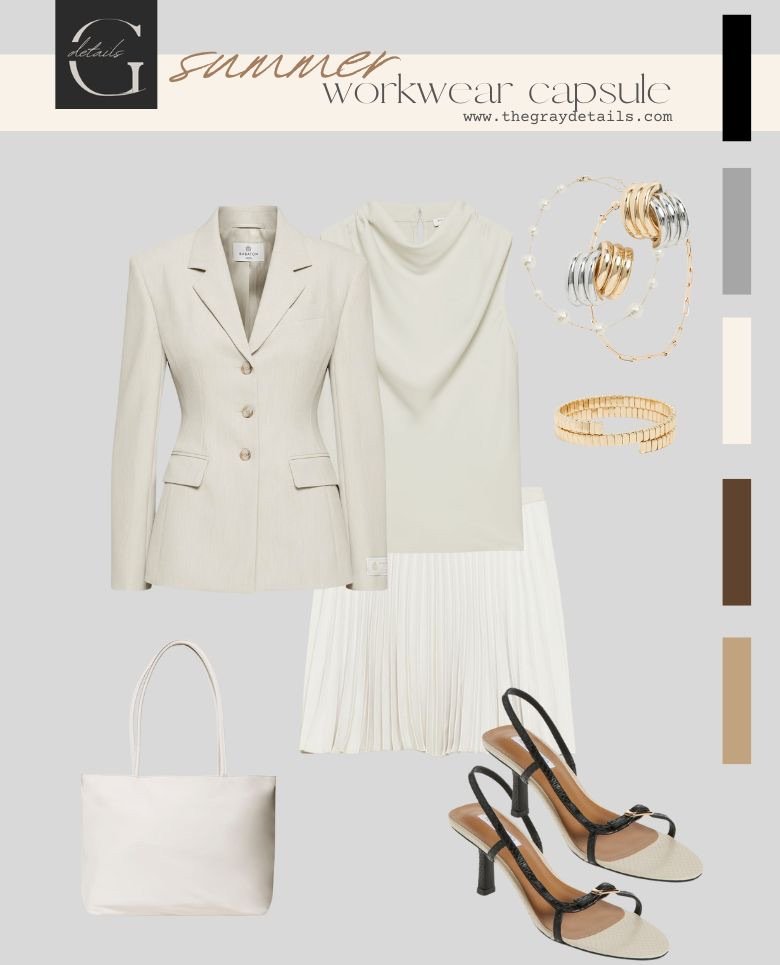 Blazer + Skirt Summer Work Capsule Wardrobe
