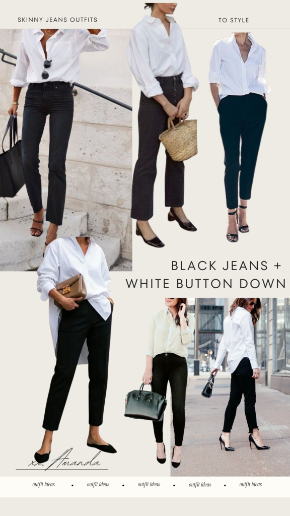 Black Skinny with a White Button-Down