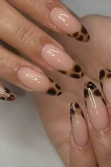 Leopard Print French Tip Nail Ideas
