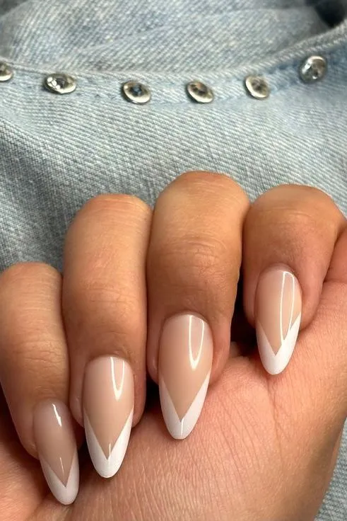 V Shape French Tip Nail Ideas