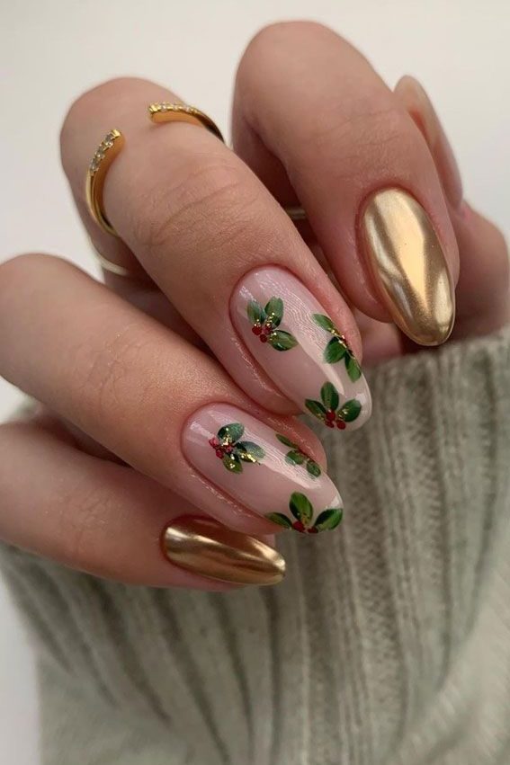 Christmas Metallic Nails