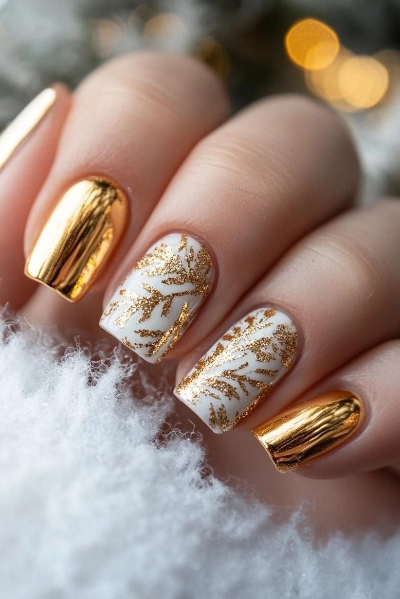 Christmas Metallic Nails design