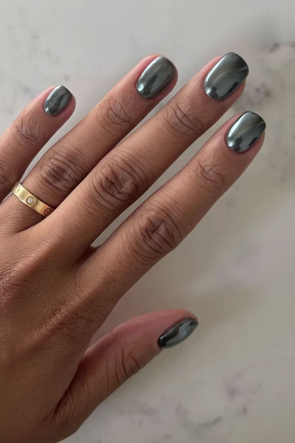Gunmetal Metallic Nails