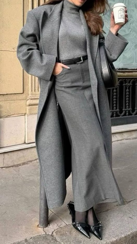 Monochrome Layers NYC winter outfit