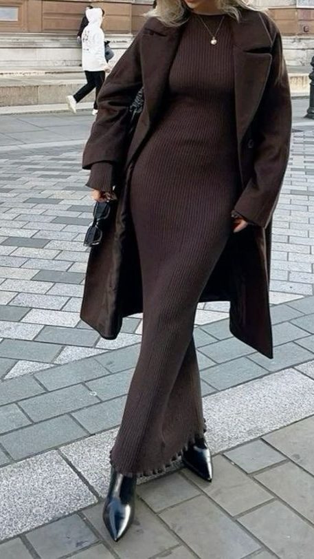 Layered Knit Dress New York Winter Style