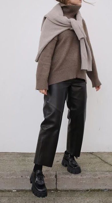 Leather Pants winter outfit