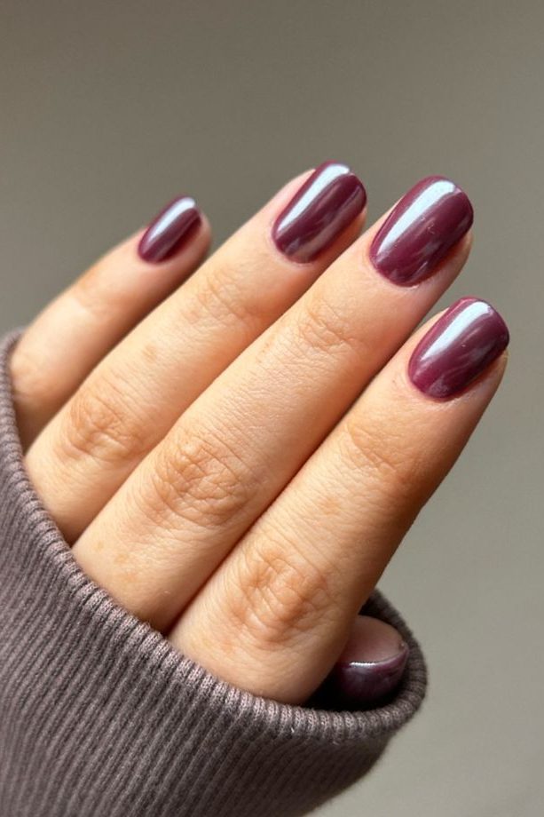 Plum Metallic Nails