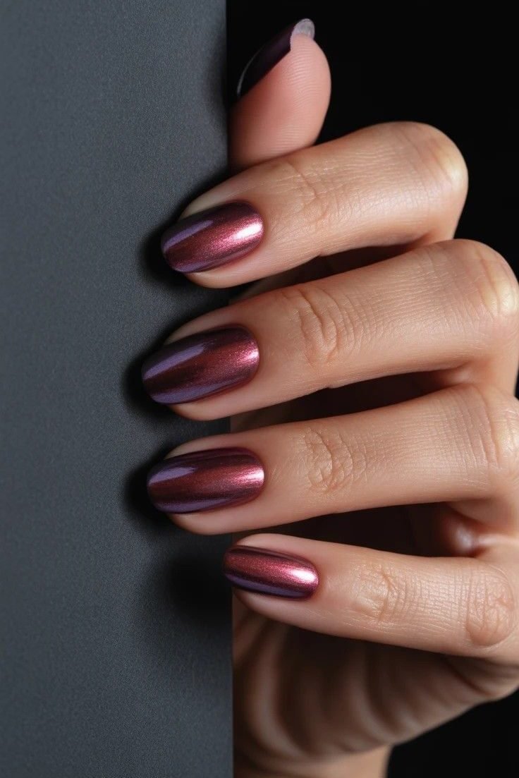 Plum Metallic Nail Ideas