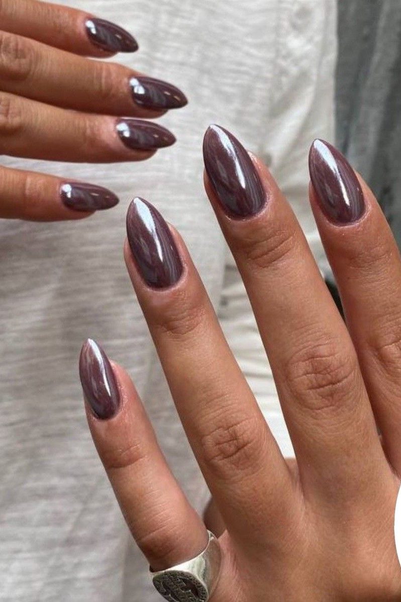 Plum Metallic Nail Ideas
