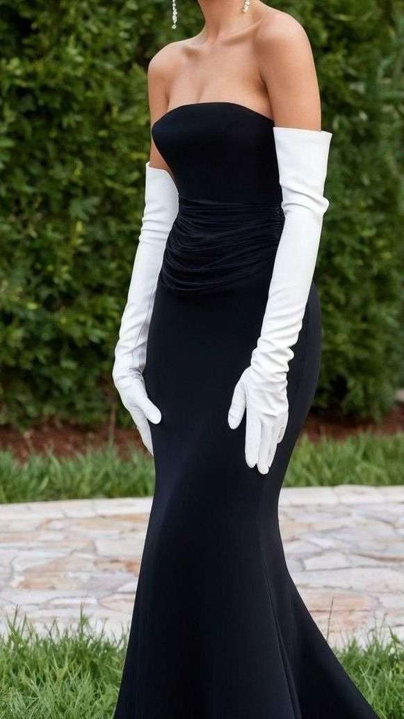 black dress white gloves outfit black dress white gloves outfit