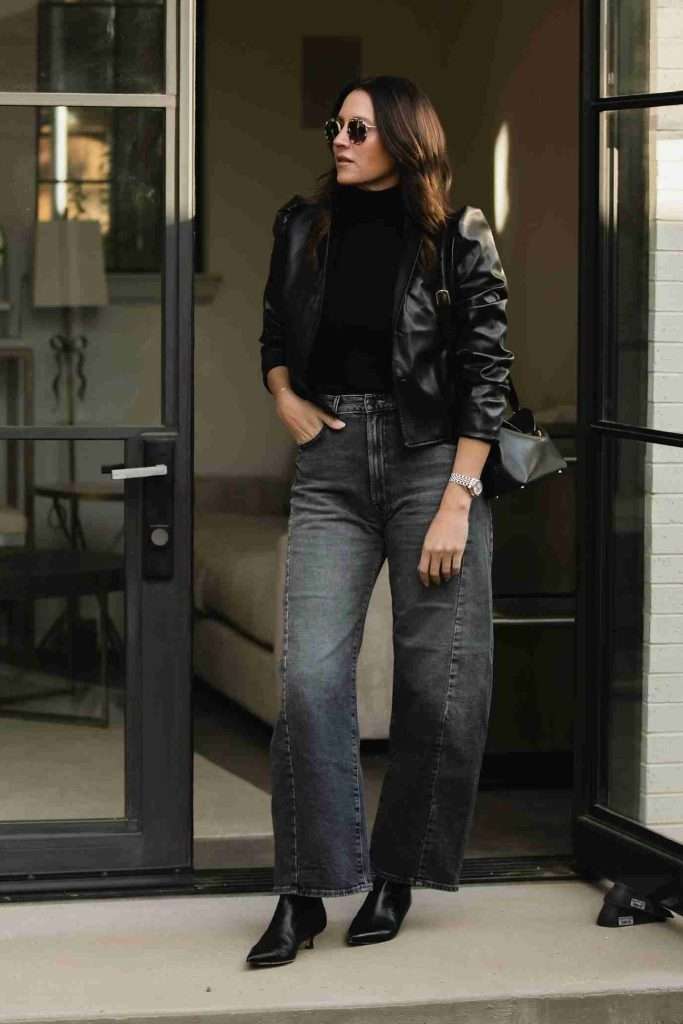 Black Mom Jeans winter style