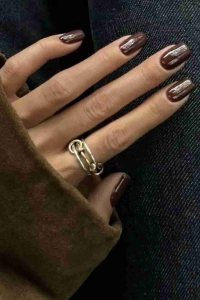 Chocolate Brown Nails