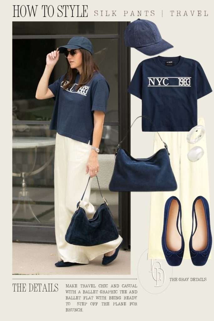 shirt and silk pants casual outfit