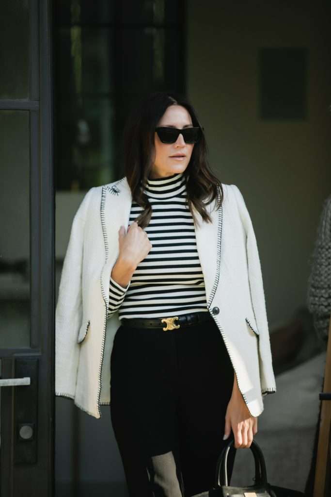 Tweed Blazer With Black Denim outfit