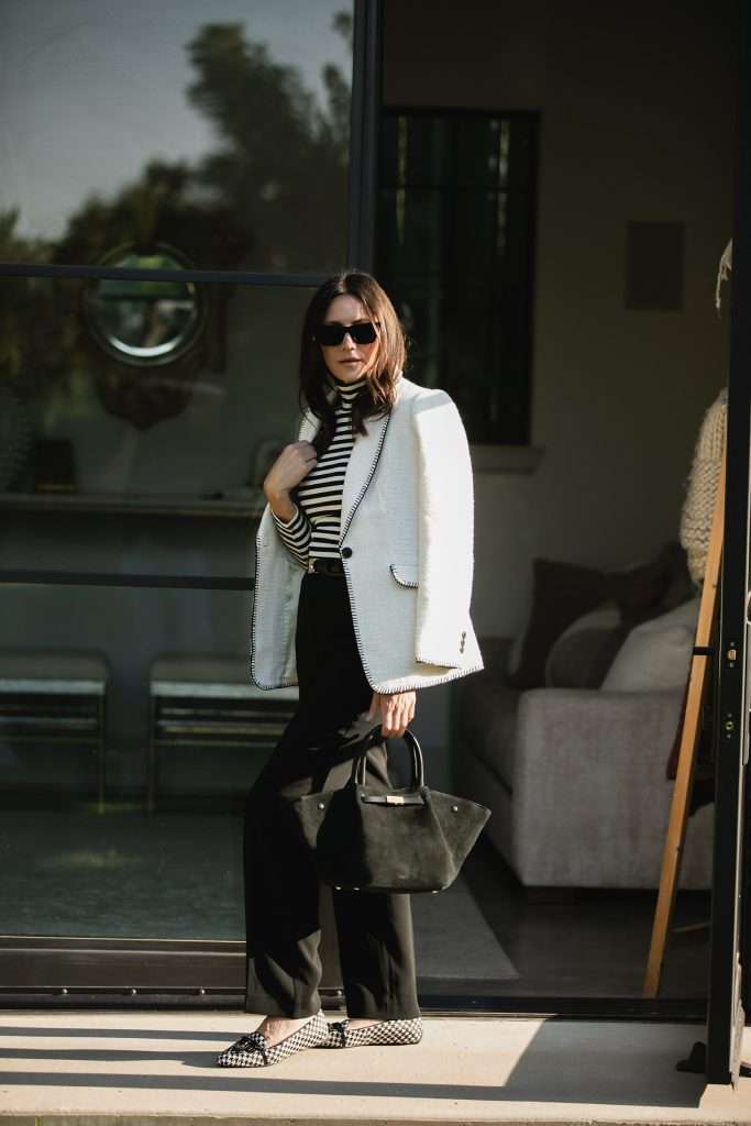 Tweed Blazer With Black Denim