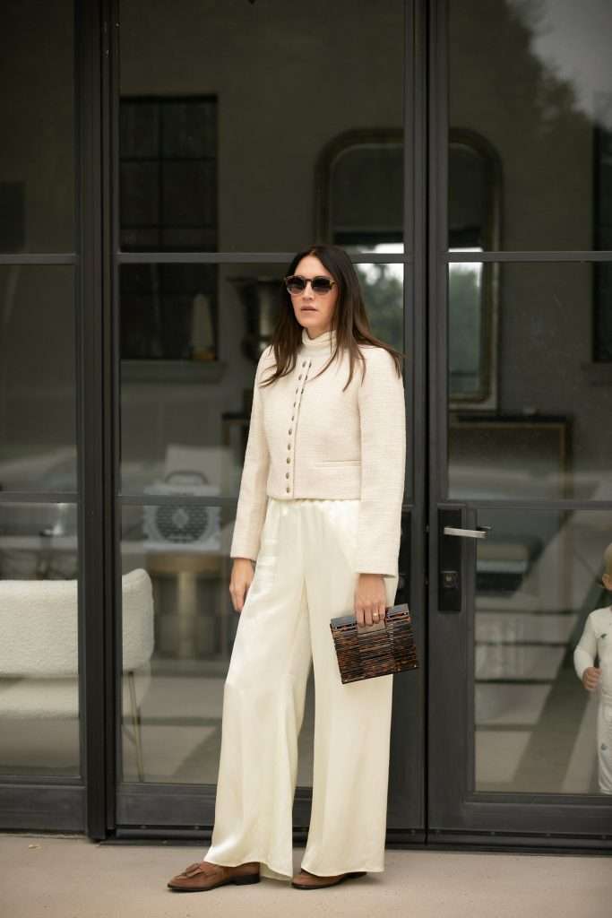 Tweed Blazer and Satin Pants