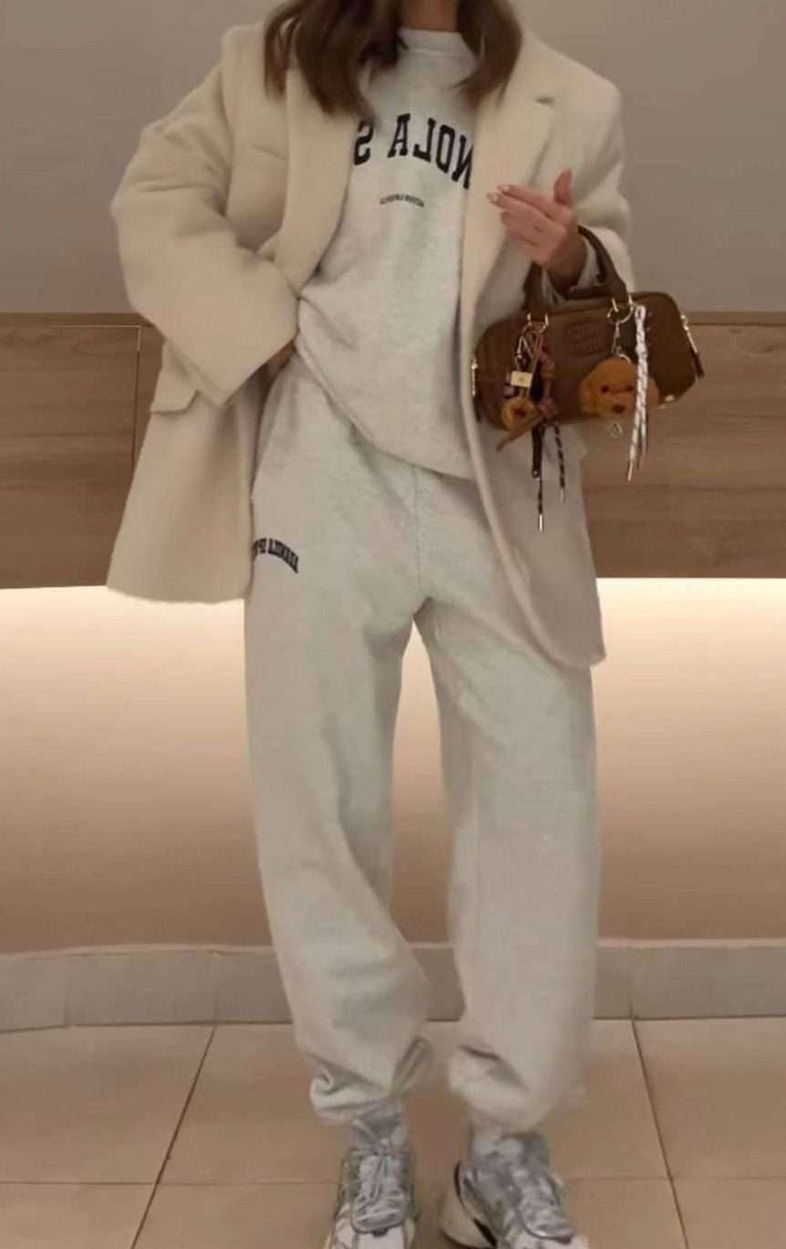 Elevated Sweatpants with tweed blazer