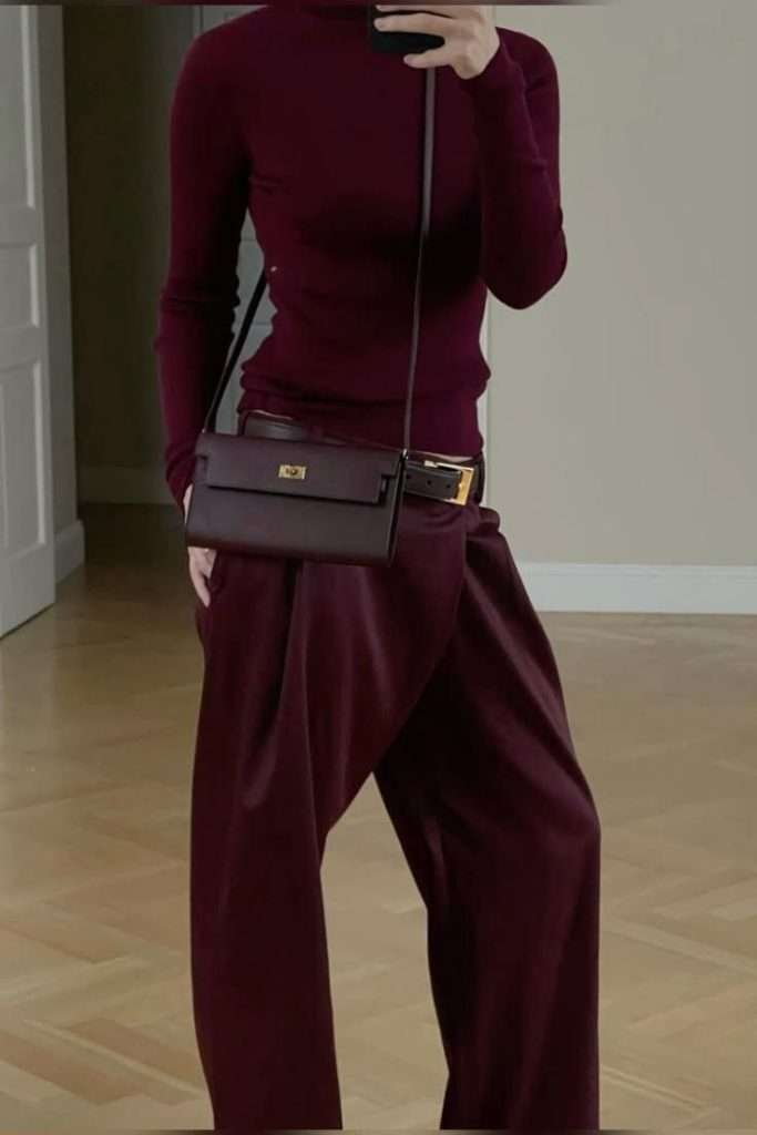 Burgundy Knit outfit