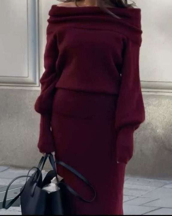 Burgundy Sweater Dress