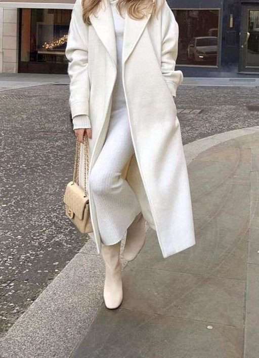 Winter White Coat and Denim
