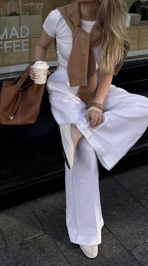 wide leg Pants + tess + sweater