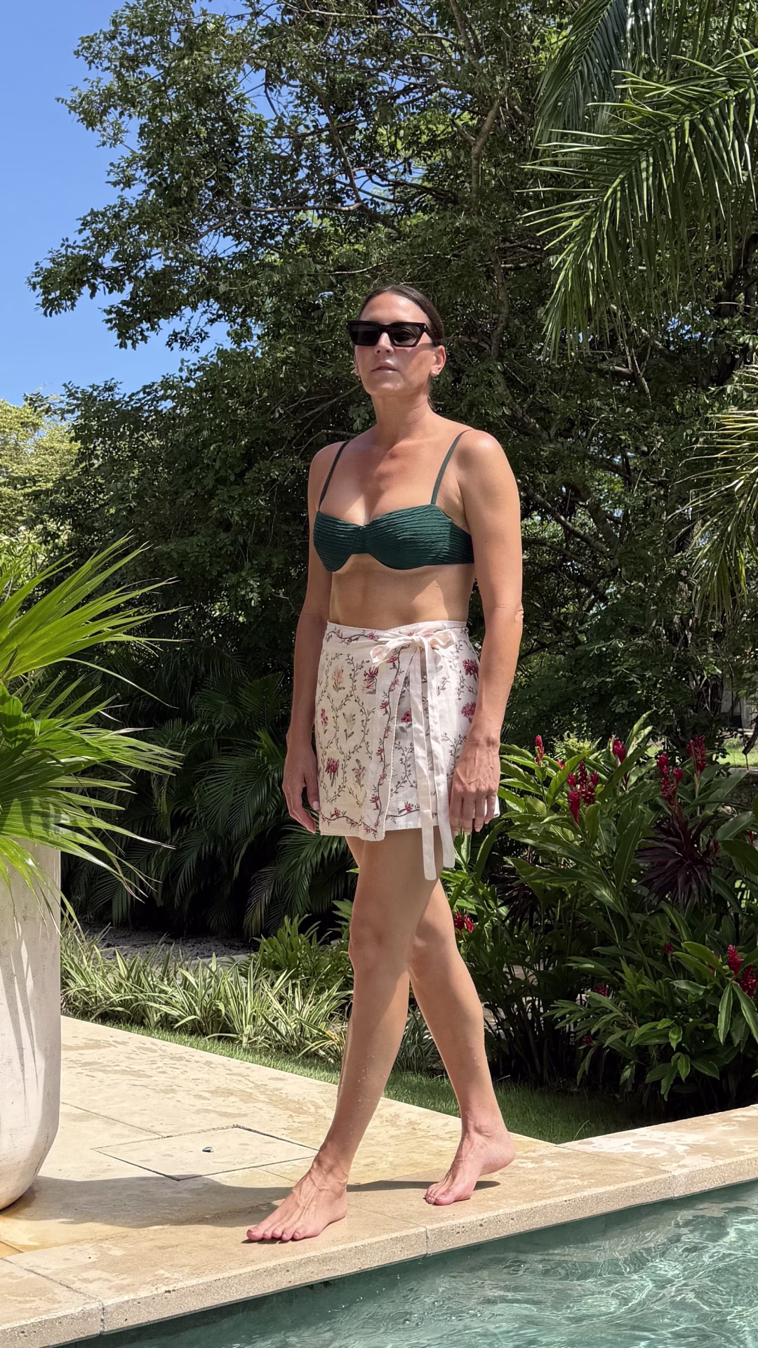 One-Piece Swimsuit and sarong skirt